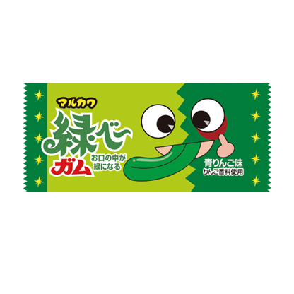 マルカワ　緑ベ〜ガム（青りんご味）　50個　ミドリベ〜ガム　駄菓子ガム