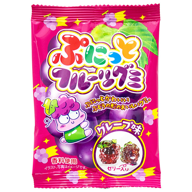 くみっきぃ出品 やおきん ぷにっとフルーツグミ グレープ味 24個入 グミ うえだ